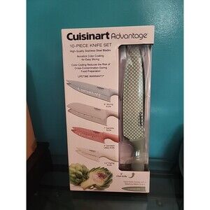 Cuisinart Advantage 10 Piece Knife Set & Blade Guard Stainless Ceramic Farmhouse